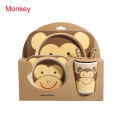 Hotsale Cow Children Bamboo Fiber Dinnerware Sets